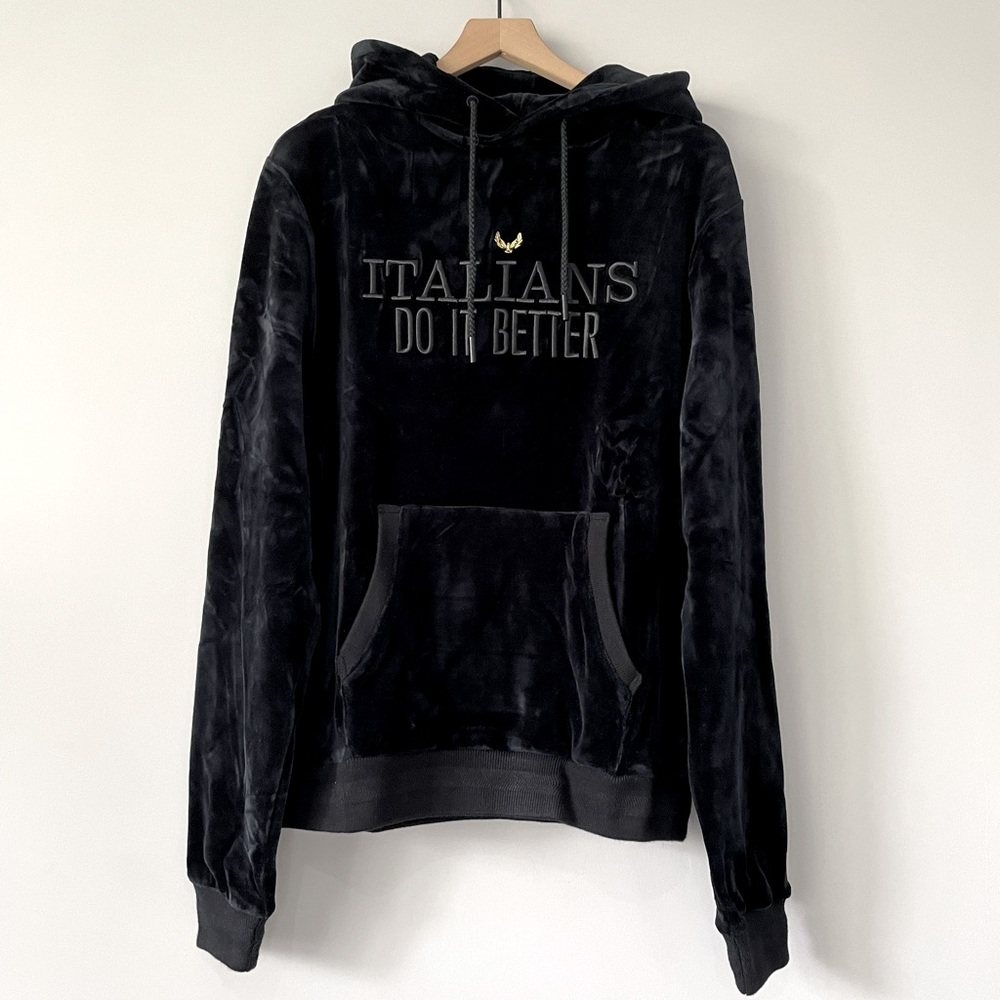 TONY NWT The Stallion Velour Italians Do It Better graphic hoodie Large